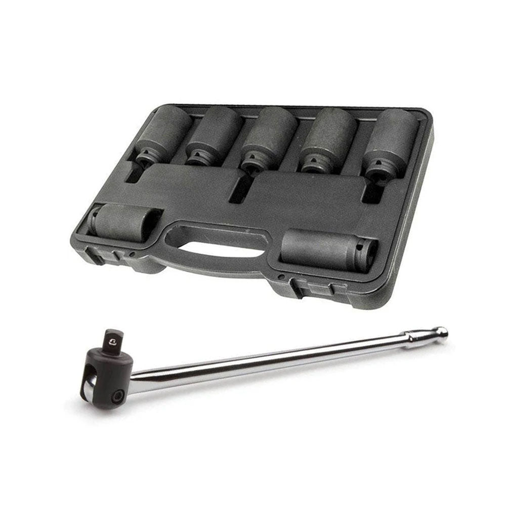 AuzGrip A84403 7pc Hub Nut Deep Impact Socket Set + A67300 Breaker Bar Bundle