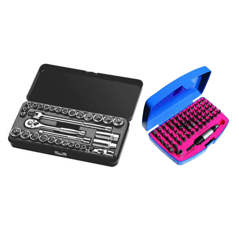 AuzGrip A75501 32pc Socket Set + A71275 67pc Power Bit Set Bundle