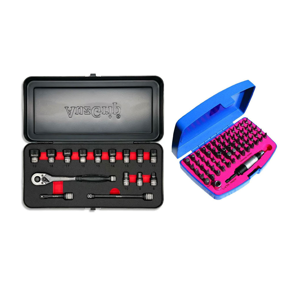 AuzGrip A84301 15pc Impact Socket Set + A71275 67pc Power Bit Set Bundle
