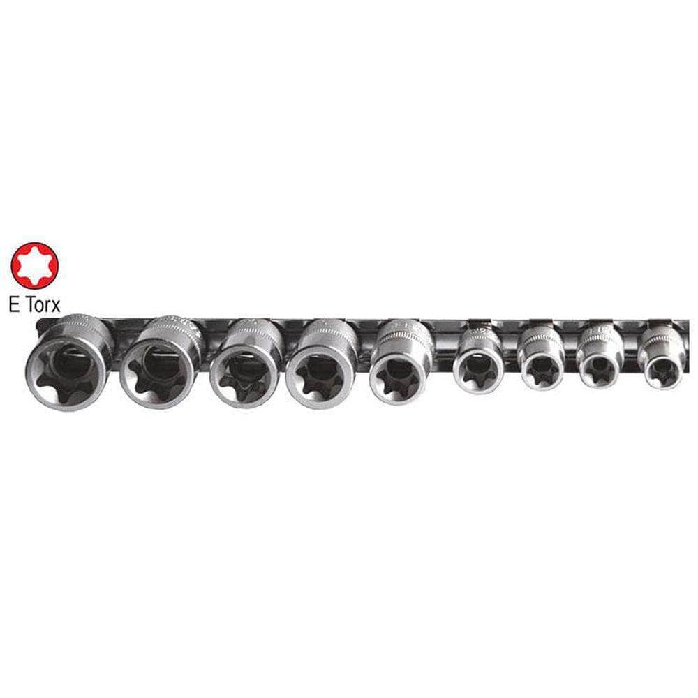 AuzGrip AuzGrip A71125 9 Piece E10-E24 1/2" Square Drive E-Torx Bit Socket Set