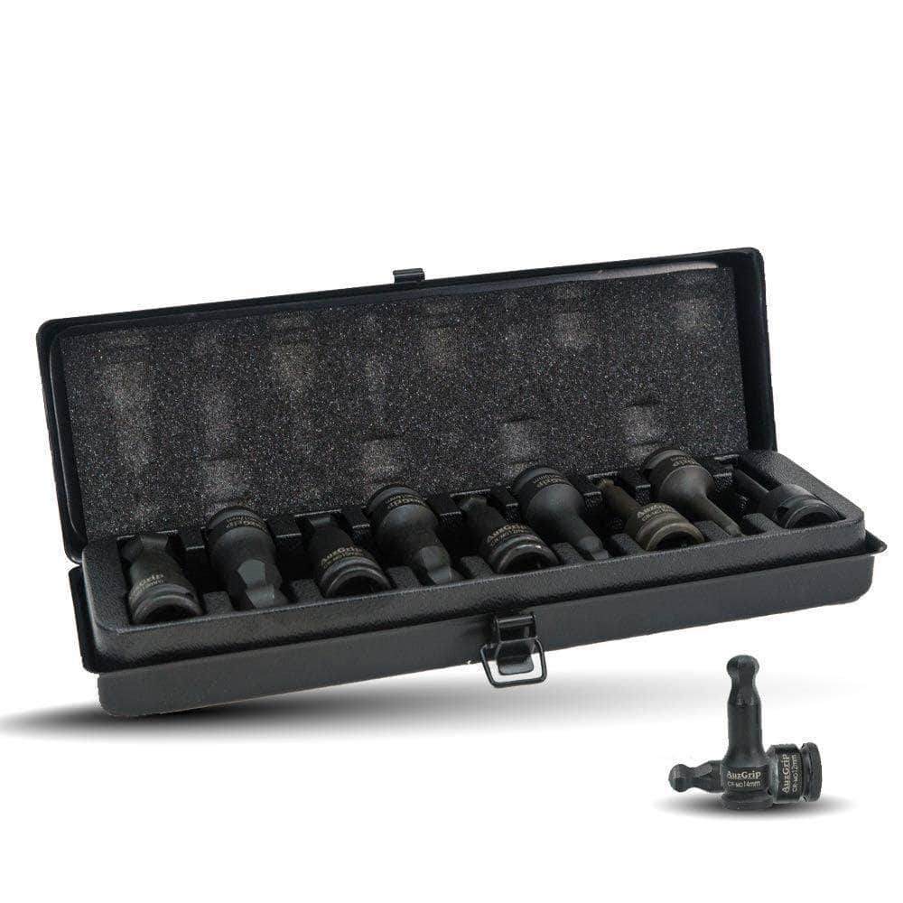 AuzGrip AuzGrip A84605 9 Piece Metric 1/2'' Square Drive Ball End Hex Bit Impact Socket Set