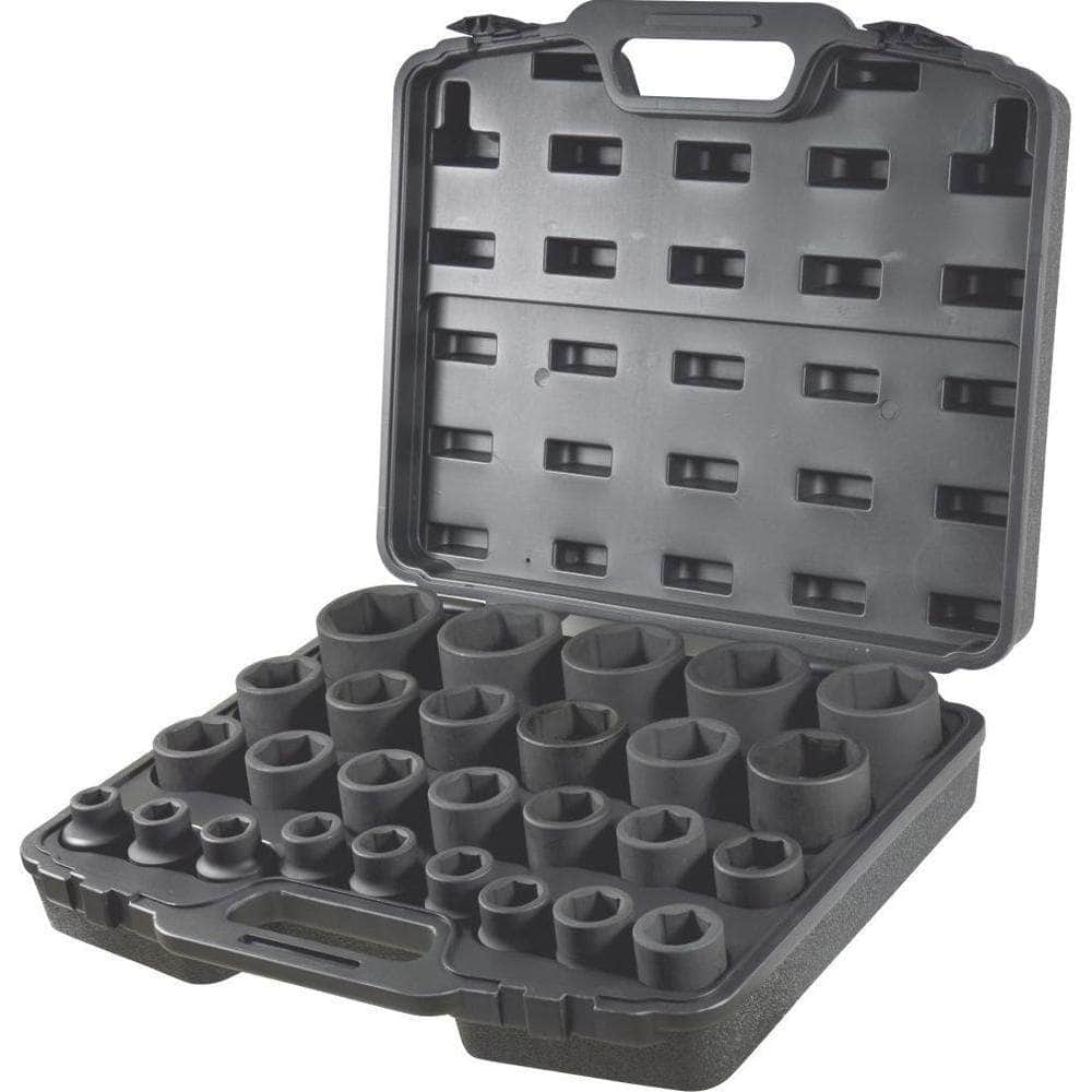 AuzGrip AuzGrip A86604 27 Piece Metric 6 Point 3/4" Square Drive Impact Socket Set