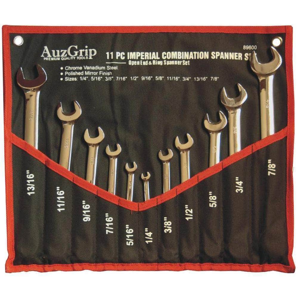 AuzGrip A89600 11 Piece SAE Combination Spanner Set | Tools Warehouse